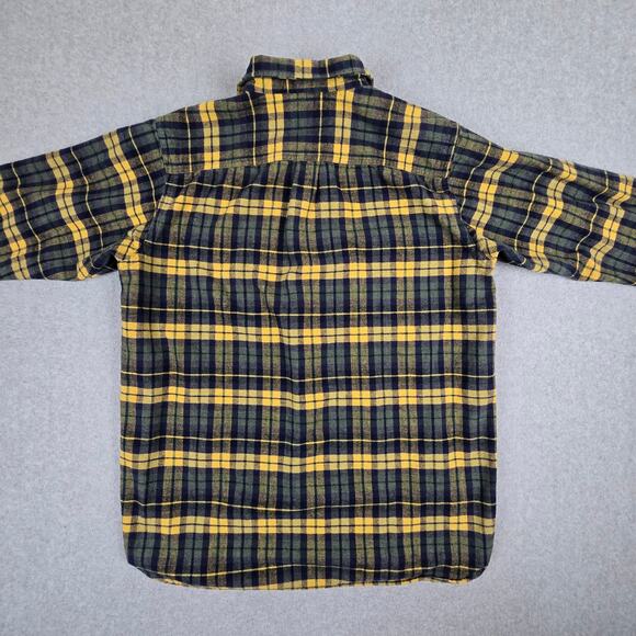 L.L.Bean Shirt Mens Size Large Tall Flannel Yellow Blue Plaid - Picture 8 of 16